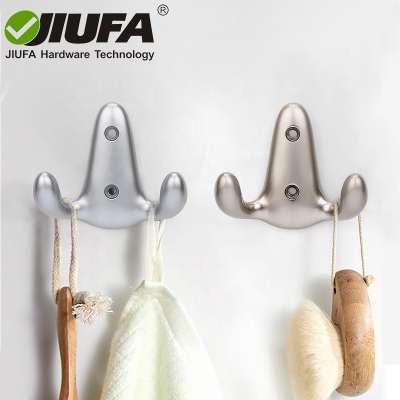 JIUFA hardware wardrobe simple style coat hook wall mounted heavy duty zinc alloy hook for bedroom